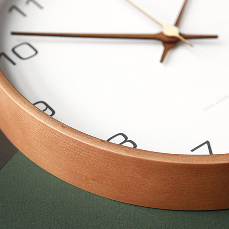 Minimalist Solid Wood Round Wall Clock