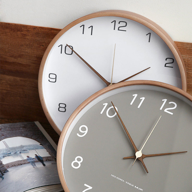 Minimalist Solid Wood Round Wall Clock