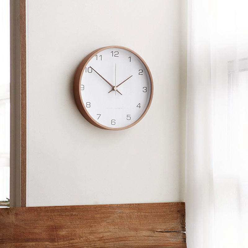 Minimalist Solid Wood Round Wall Clock