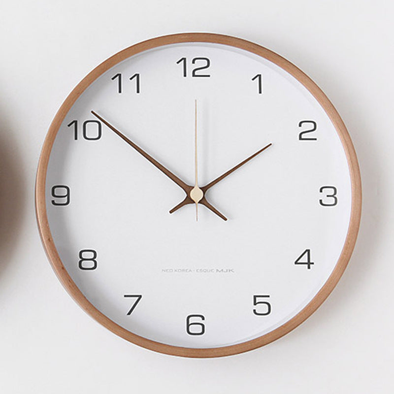 Minimalist Solid Wood Round Wall Clock
