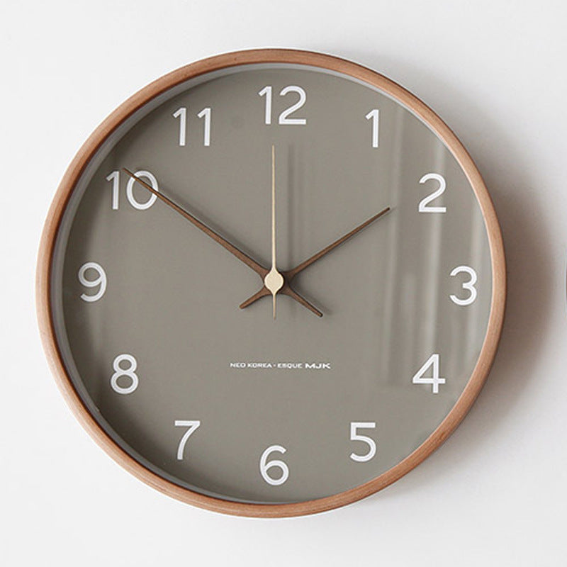 Minimalist Solid Wood Round Wall Clock