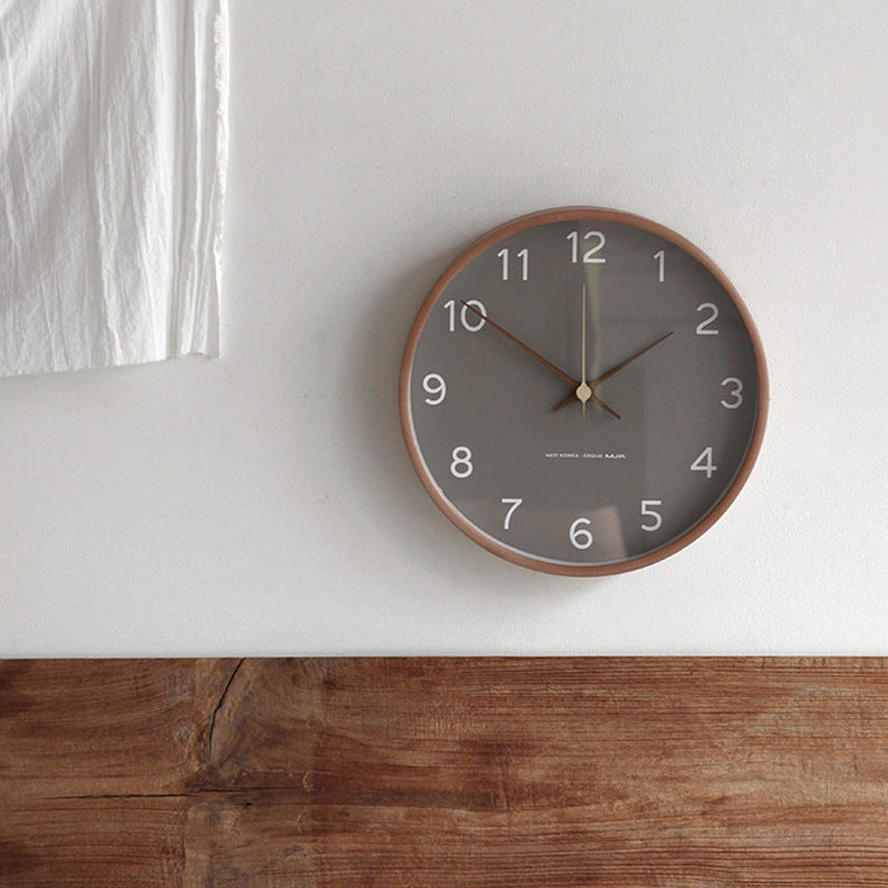 Minimalist Solid Wood Round Wall Clock