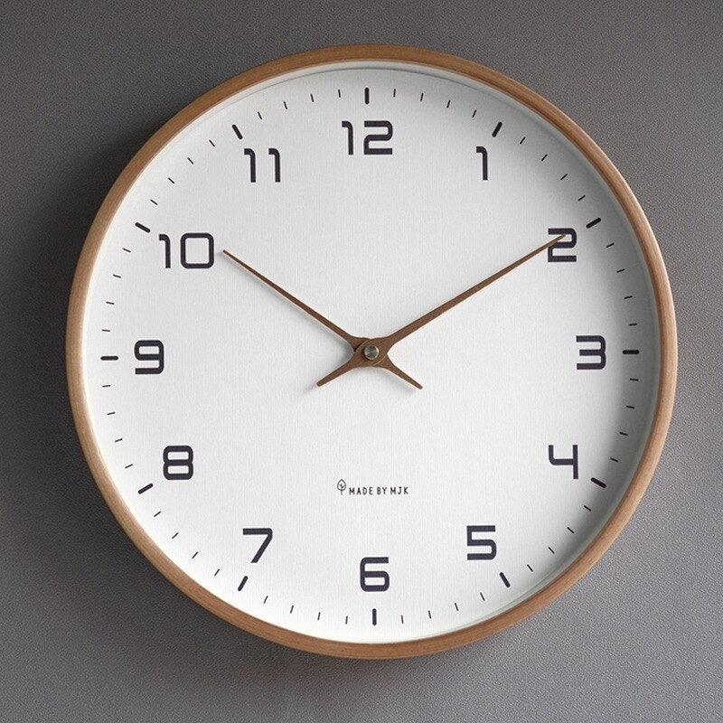 Minimalist Round Wood Frame Wall Clock