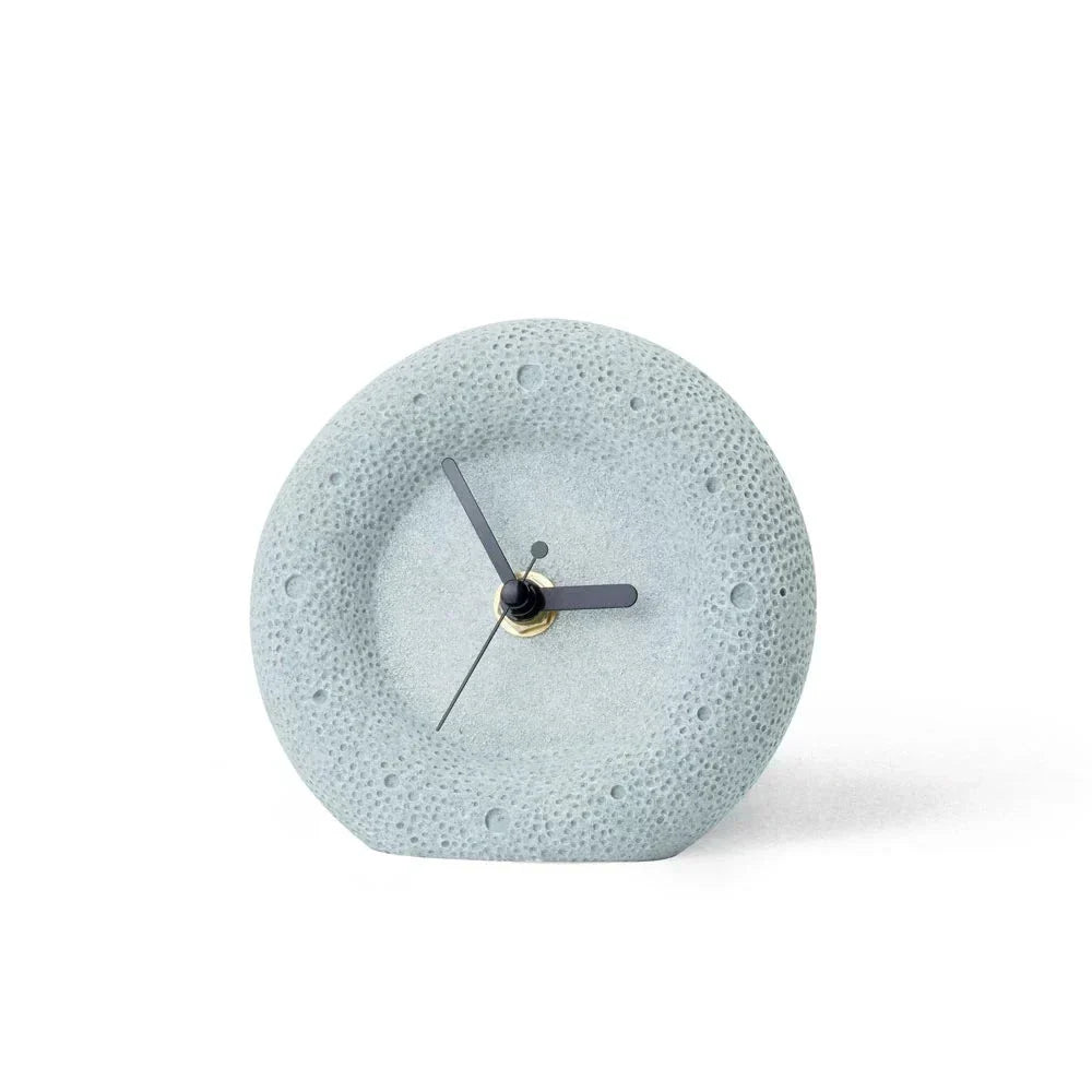 Nordic Sandstone Desk Clock Round Minimalist
