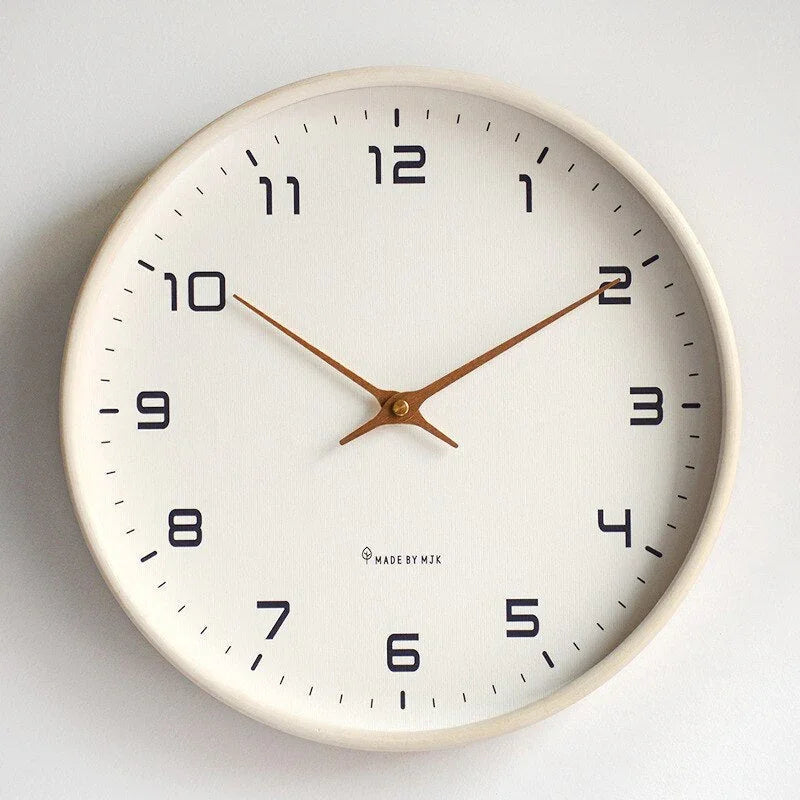 Minimalist Round Wood Frame Wall Clock