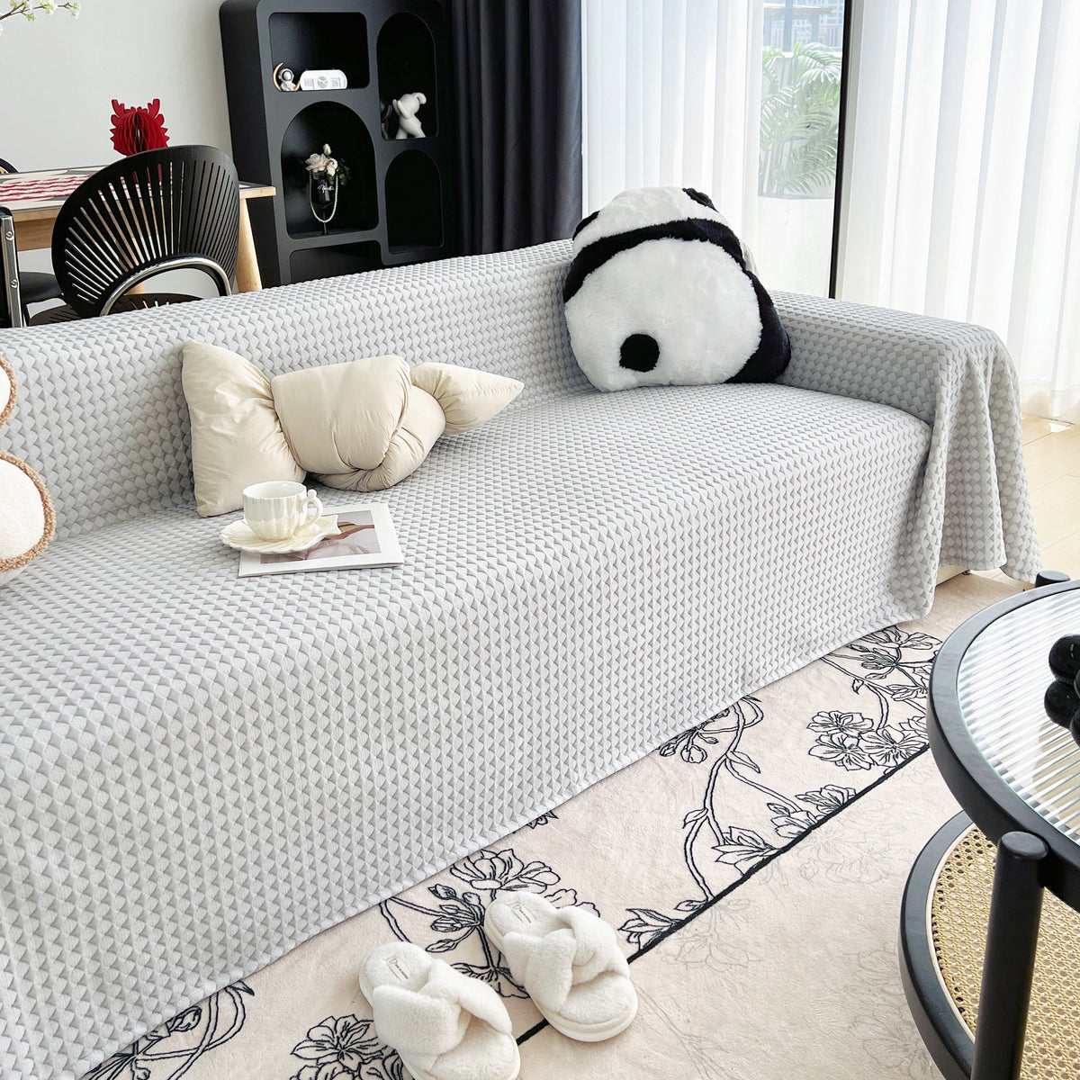 Cooling Textured Sofa Cover with Soft Drape