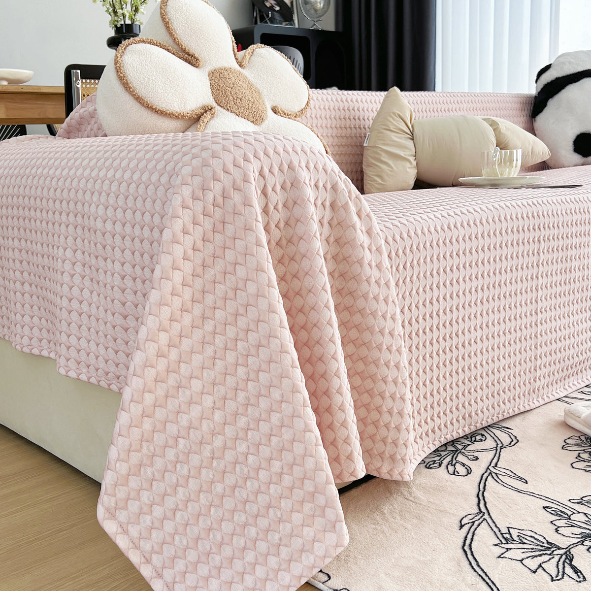 Cooling Textured Sofa Cover with Soft Drape
