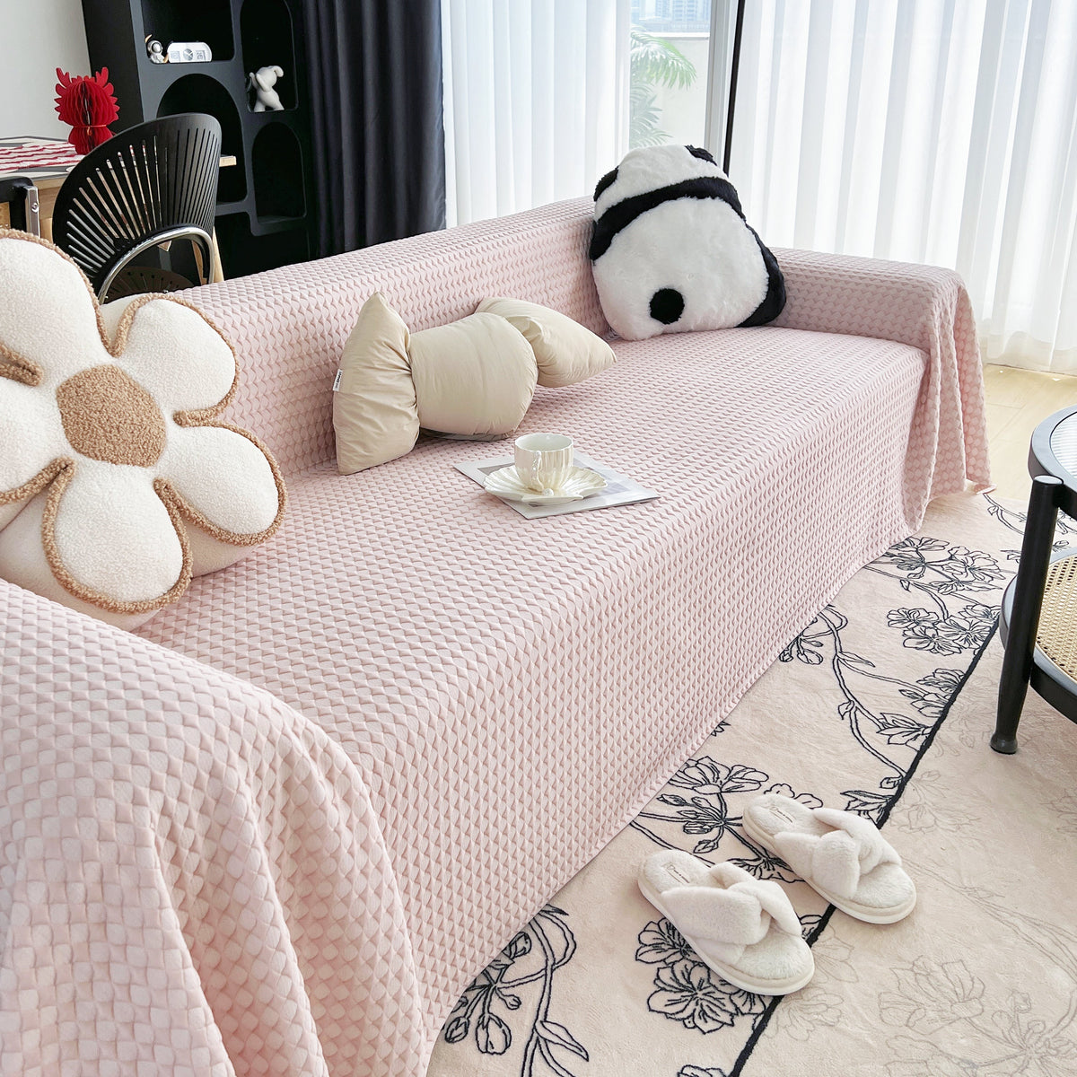 Cooling Textured Sofa Cover with Soft Drape