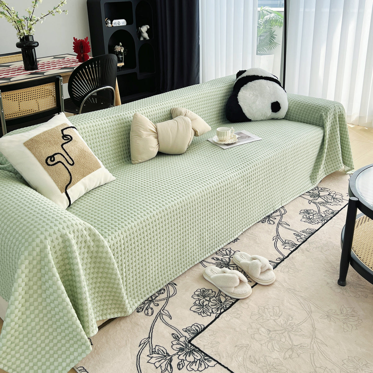 Cooling Textured Sofa Cover with Soft Drape