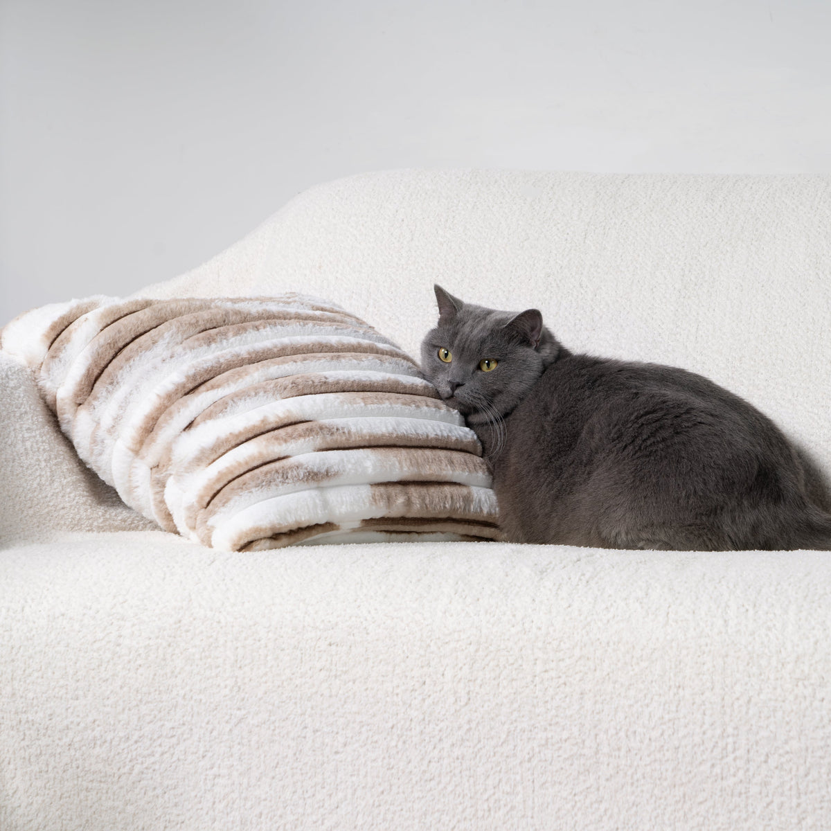 Faux Fur Pillow Cover Set with Cozy Textures