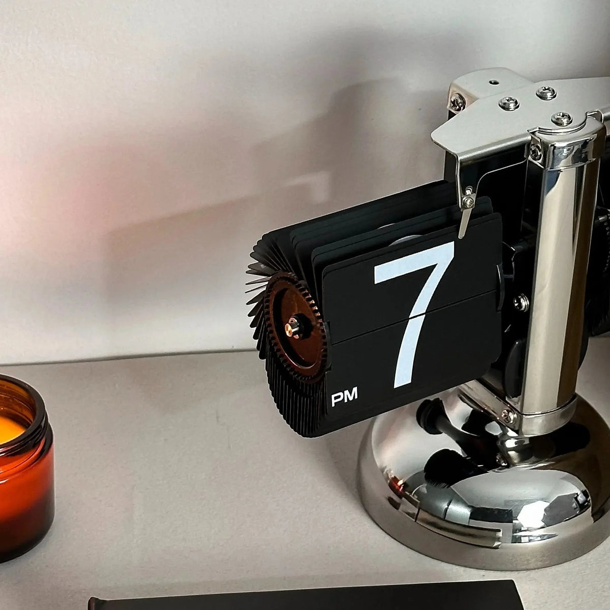 Retro Flip Desk Clock Stainless Steel