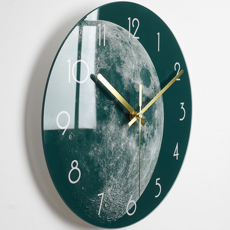 Modern Glass Wall Clock with Abstract Design