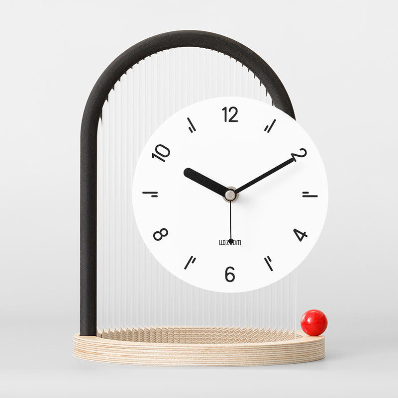 Modern Sculptural Arch Table Clock Silent