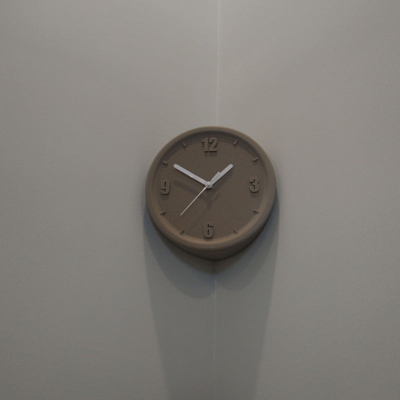 Nordic Resin Corner Wall Clock Round Shape