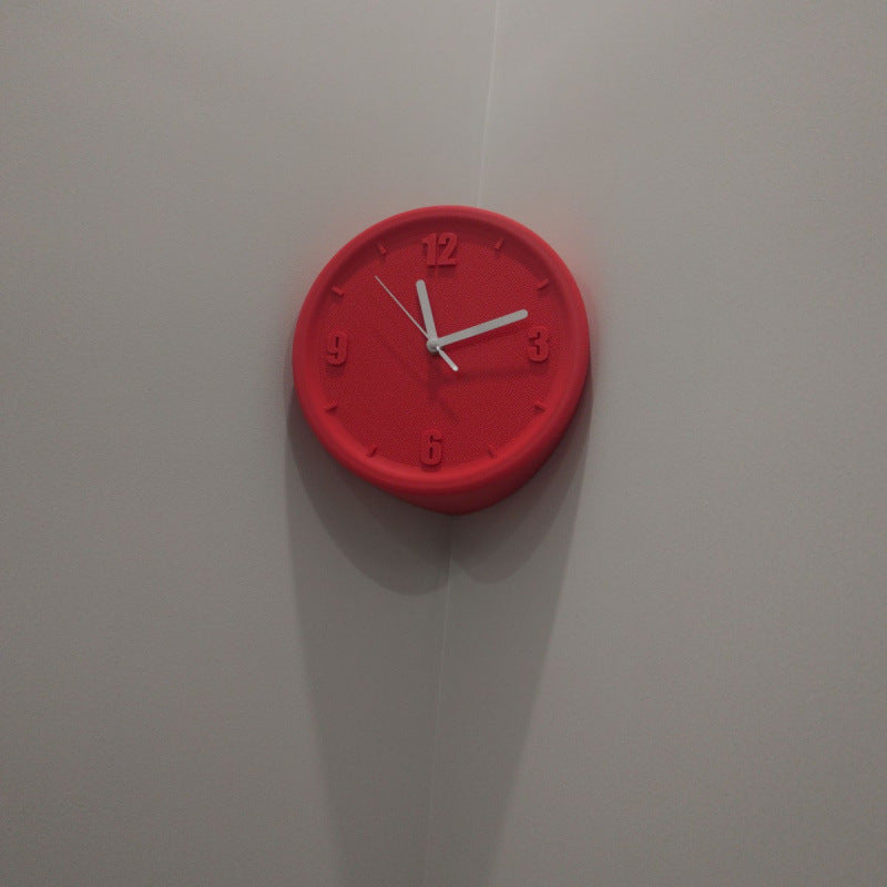 Nordic Resin Corner Wall Clock Round Shape