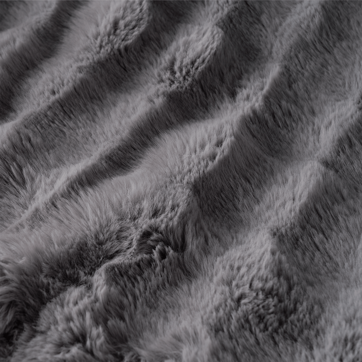 Plush Faux Fur Sofa Cover with Ribbed Texture