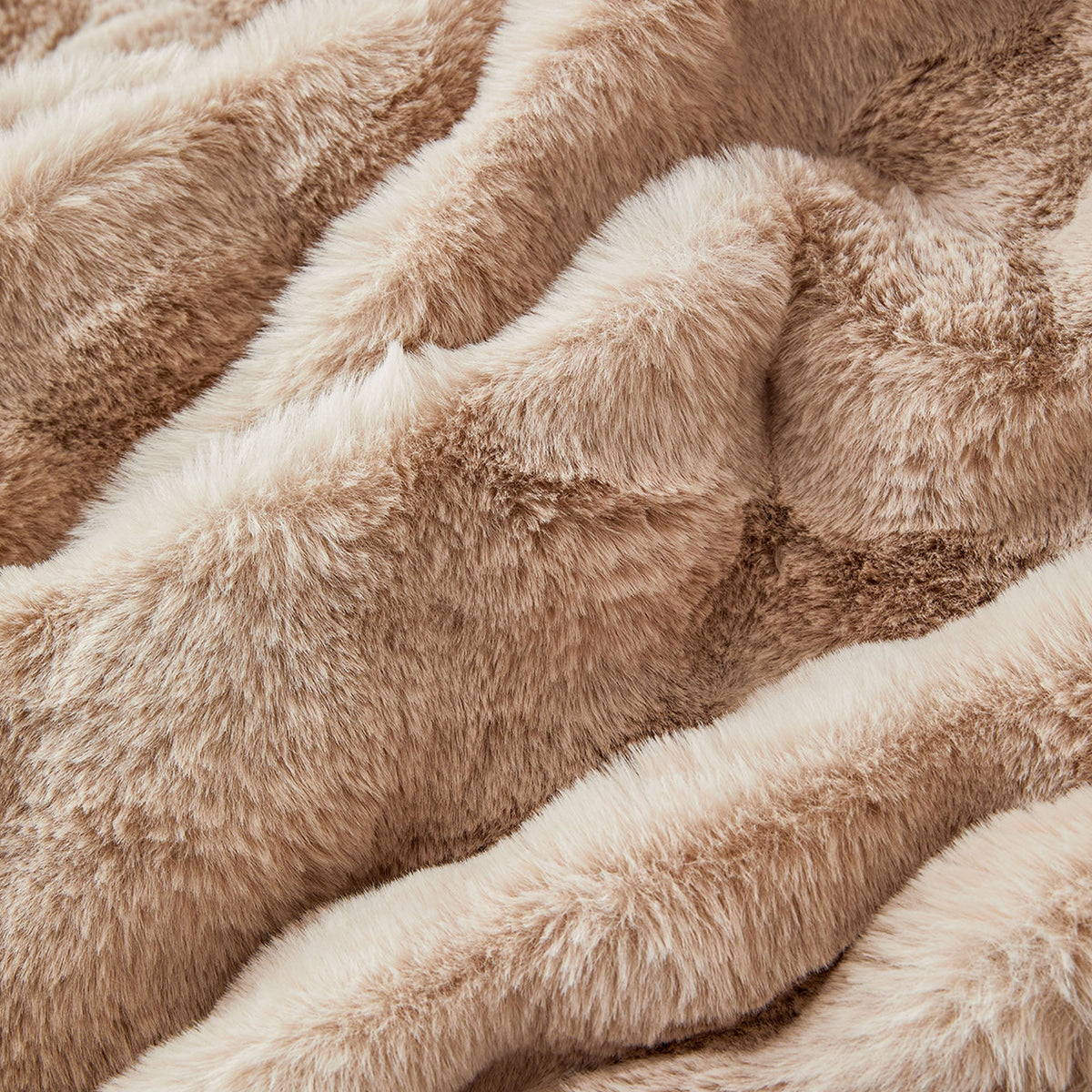 Plush Faux Fur Sofa Cover with Ripple Texture