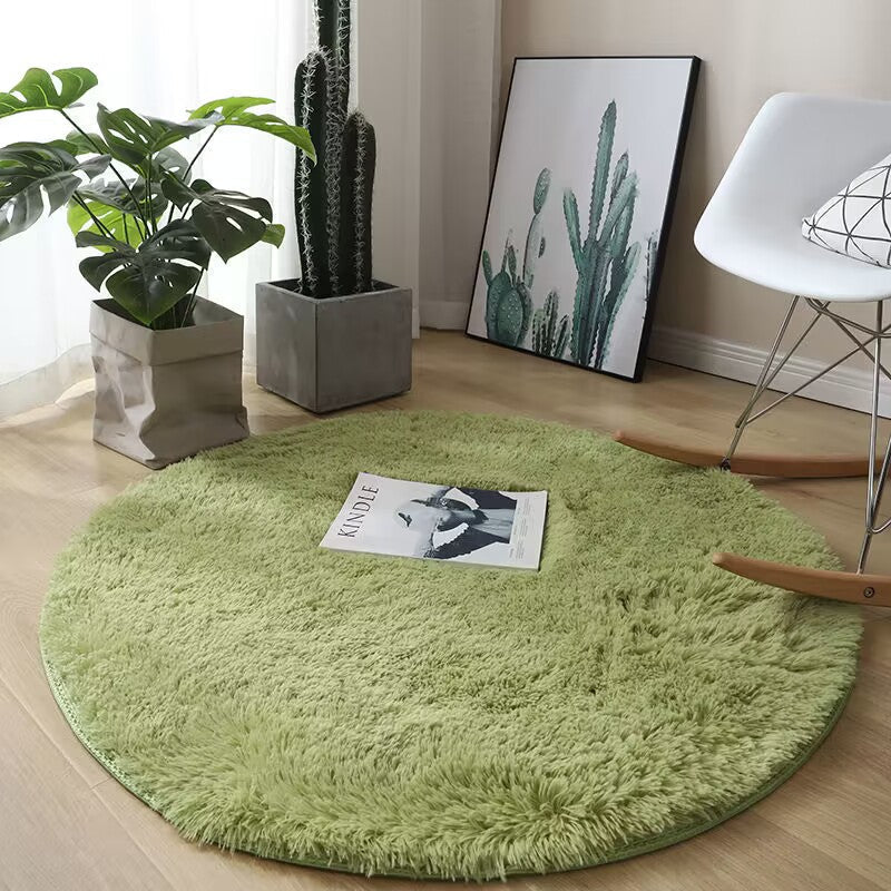 Plush Round Shag Rug with Non-Slip Backing