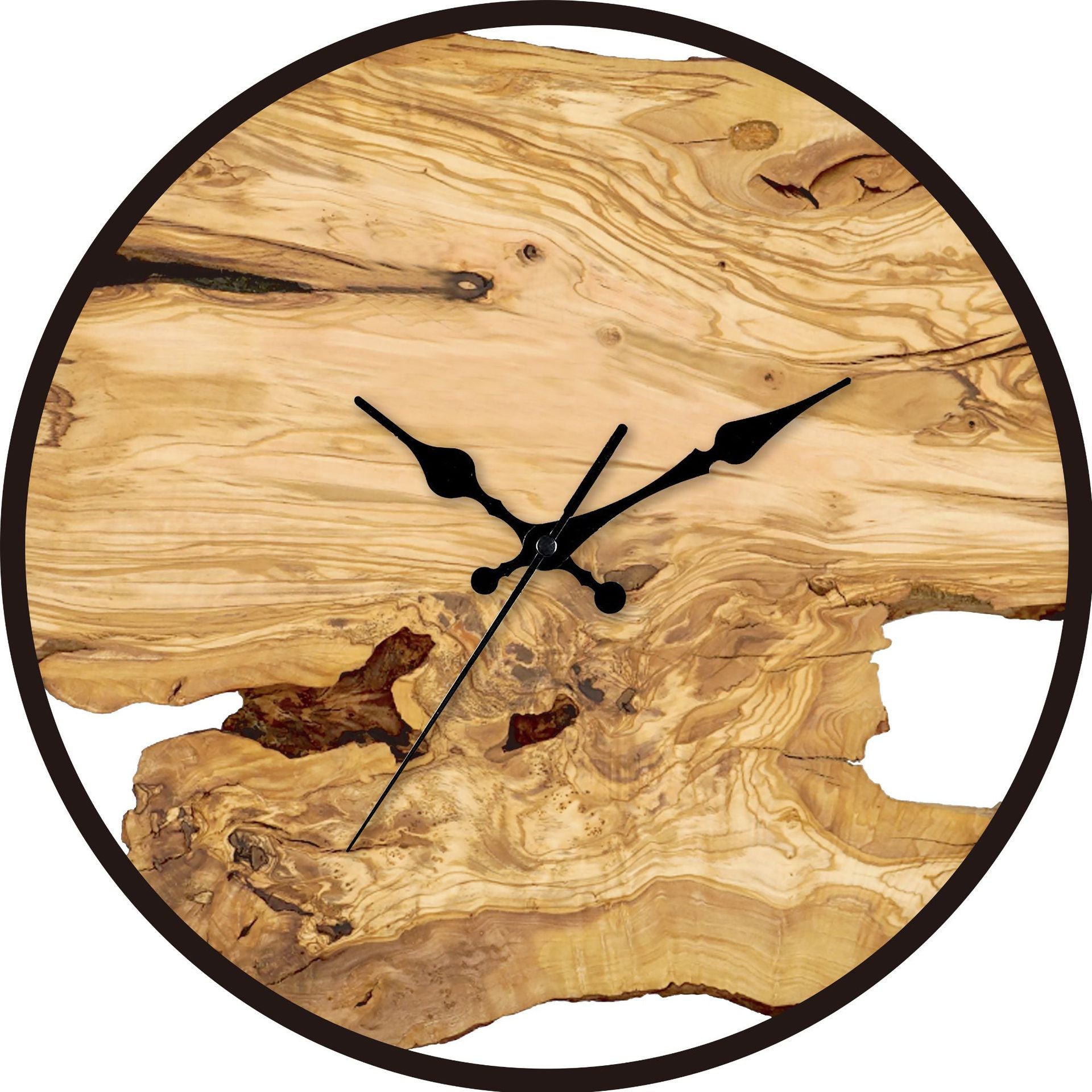 Rustic Wood Look Wall Clock with Silent Sweep