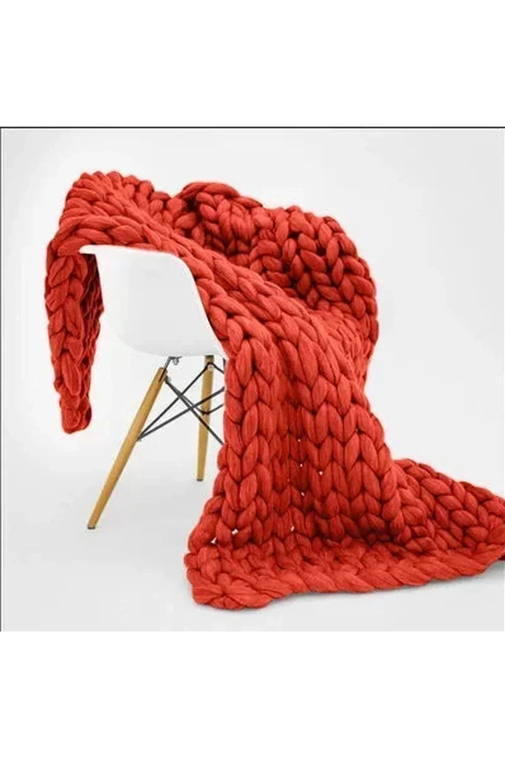 Soft Chunky Knit Blanket with Braided Texture