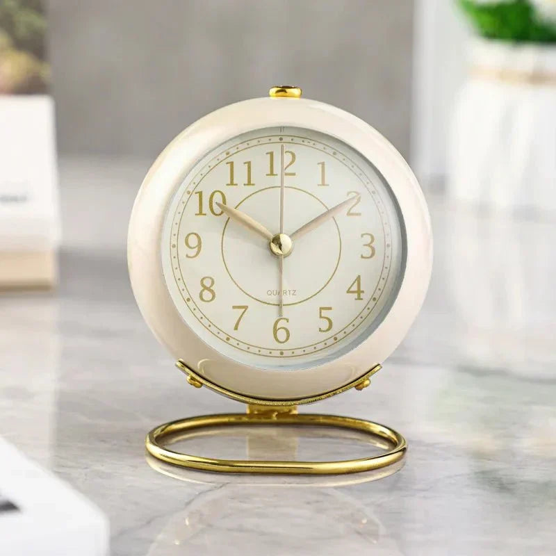 Vintage Silent Alarm Clock with Night Light