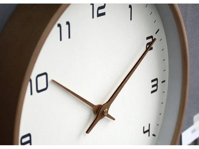 Minimalist Round Wood Frame Wall Clock