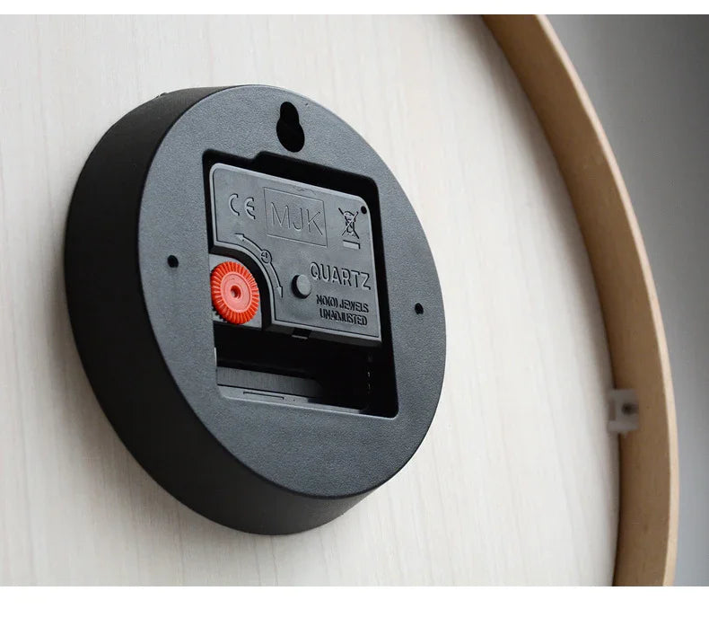 Minimalist Round Wood Frame Wall Clock