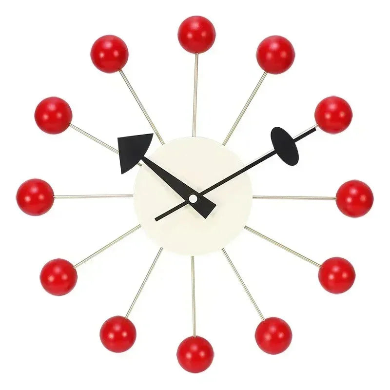 Mid-Century Ball Wall Clock Colorful Spokes