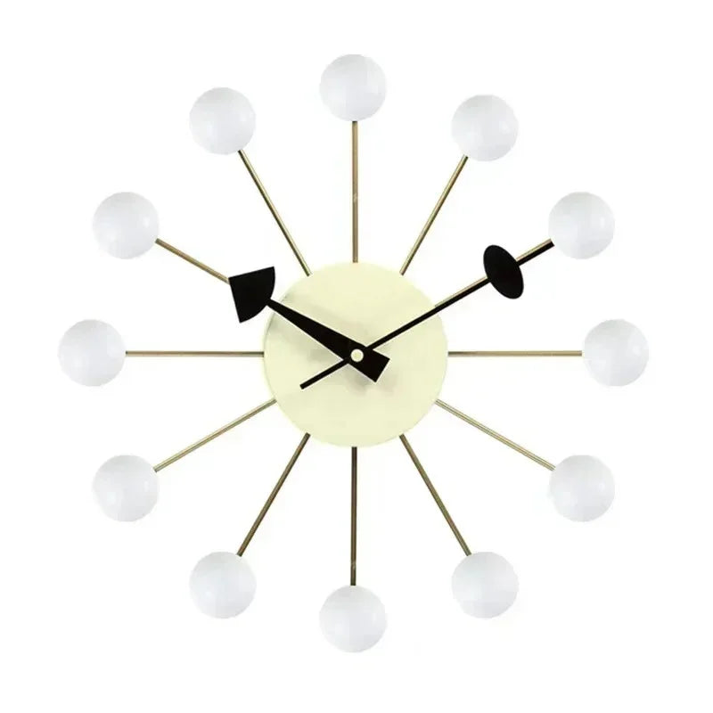 Mid-Century Ball Wall Clock Colorful Spokes