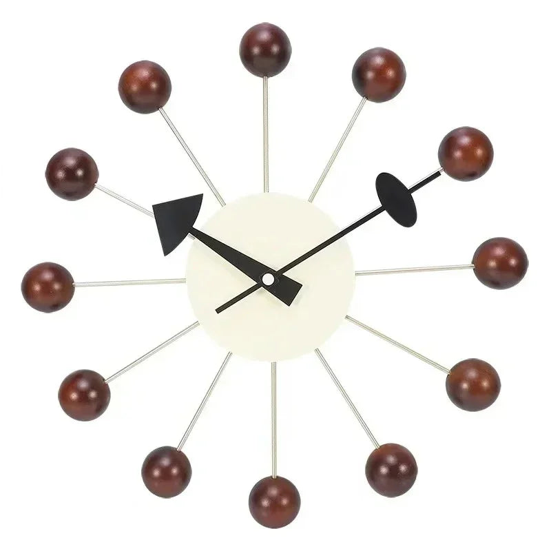 Mid-Century Ball Wall Clock Colorful Spokes