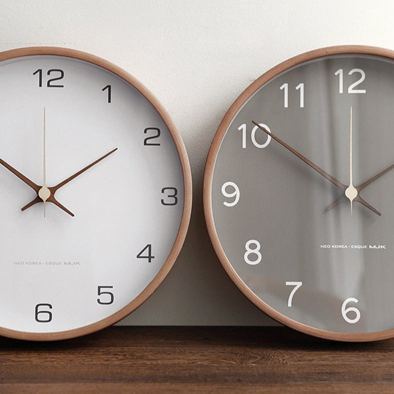Minimalist Solid Wood Round Wall Clock