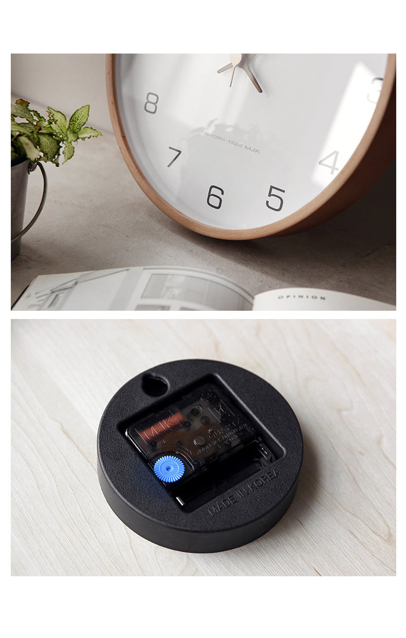 Minimalist Solid Wood Round Wall Clock