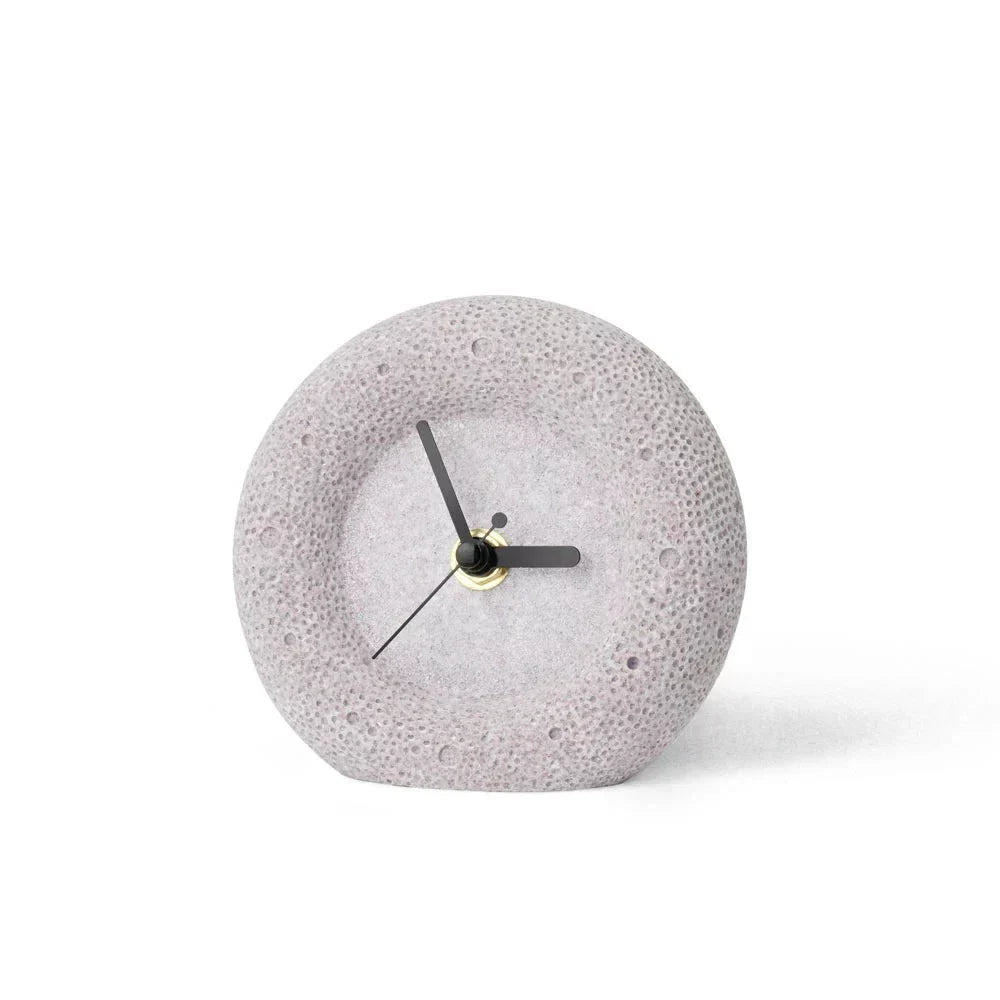 Nordic Sandstone Desk Clock Round Minimalist