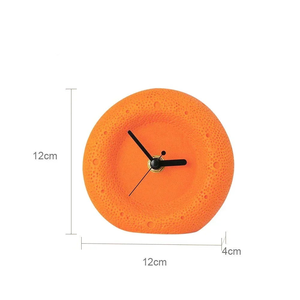 Nordic Sandstone Desk Clock Round Minimalist
