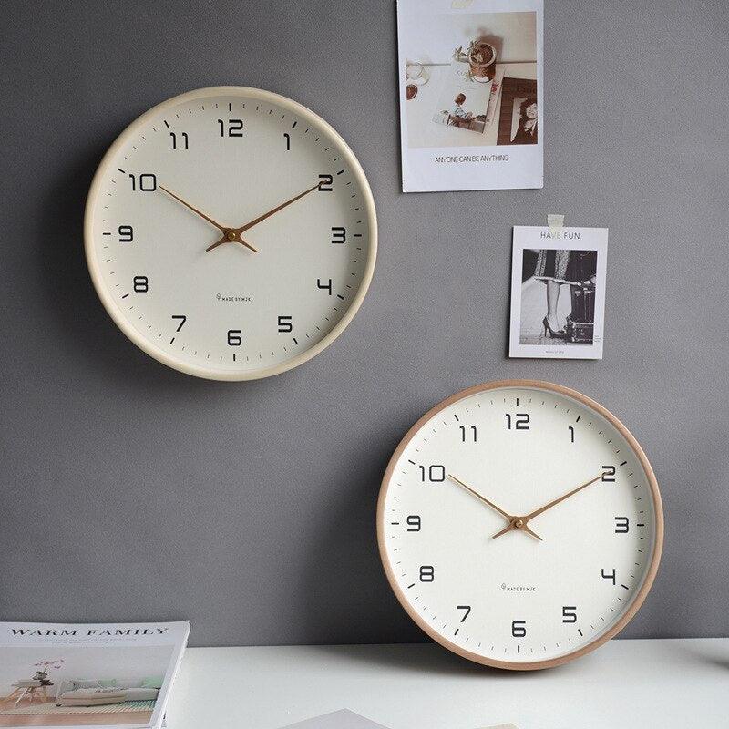 Minimalist Round Wood Frame Wall Clock