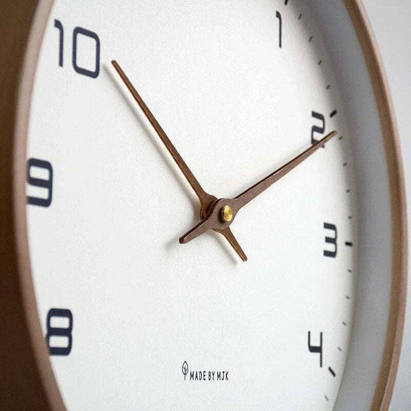 Minimalist Round Wood Frame Wall Clock
