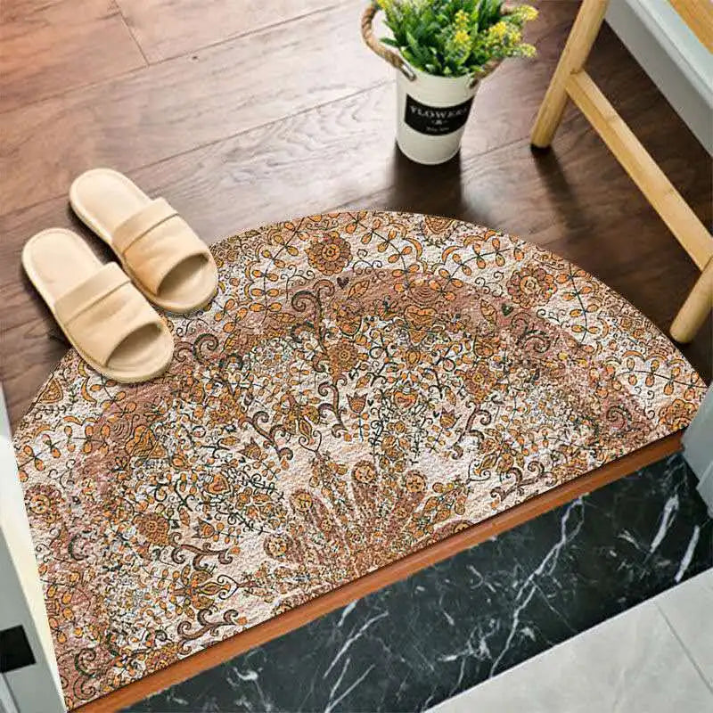Bohemian Half Moon Doormat with Non-Slip Back