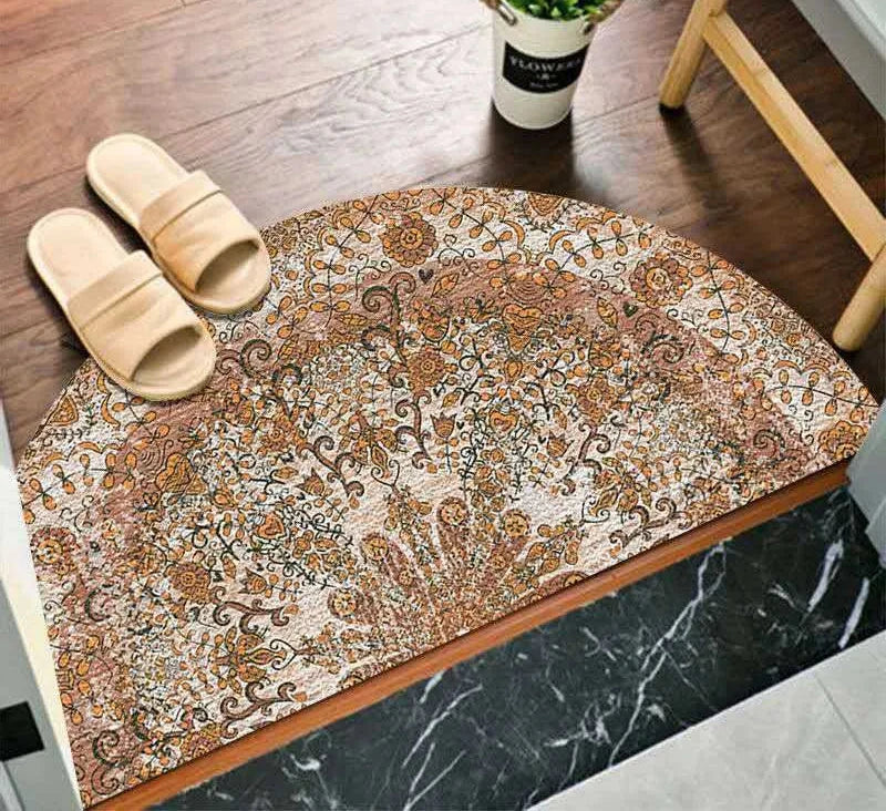 Bohemian Half Moon Doormat with Non-Slip Back