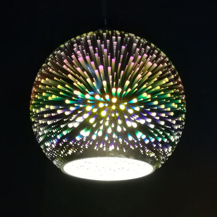 Colorful 3D Glass Pendant with Firework Glow