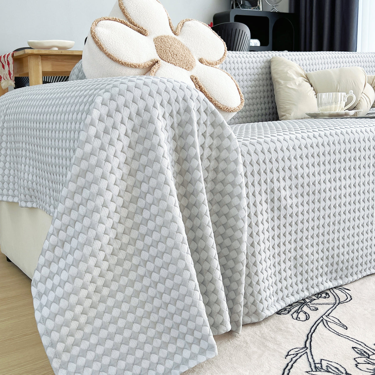 Cooling Textured Sofa Cover with Soft Drape