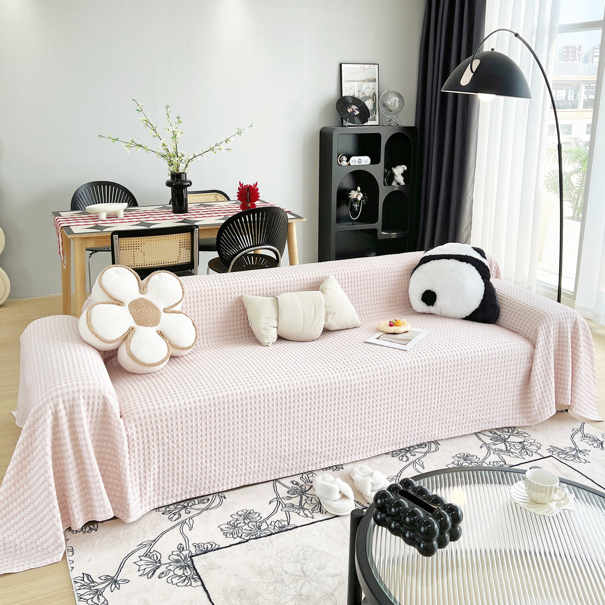 Cooling Textured Sofa Cover with Soft Drape