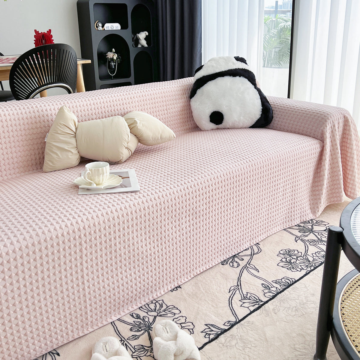 Cooling Textured Sofa Cover with Soft Drape