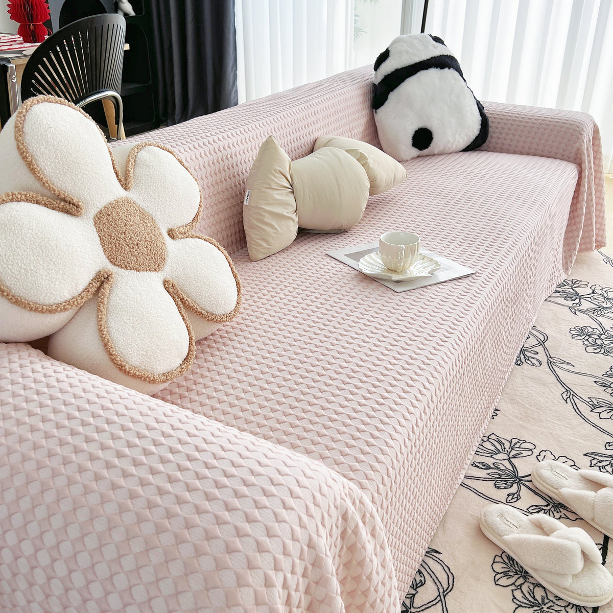 Cooling Textured Sofa Cover with Soft Drape