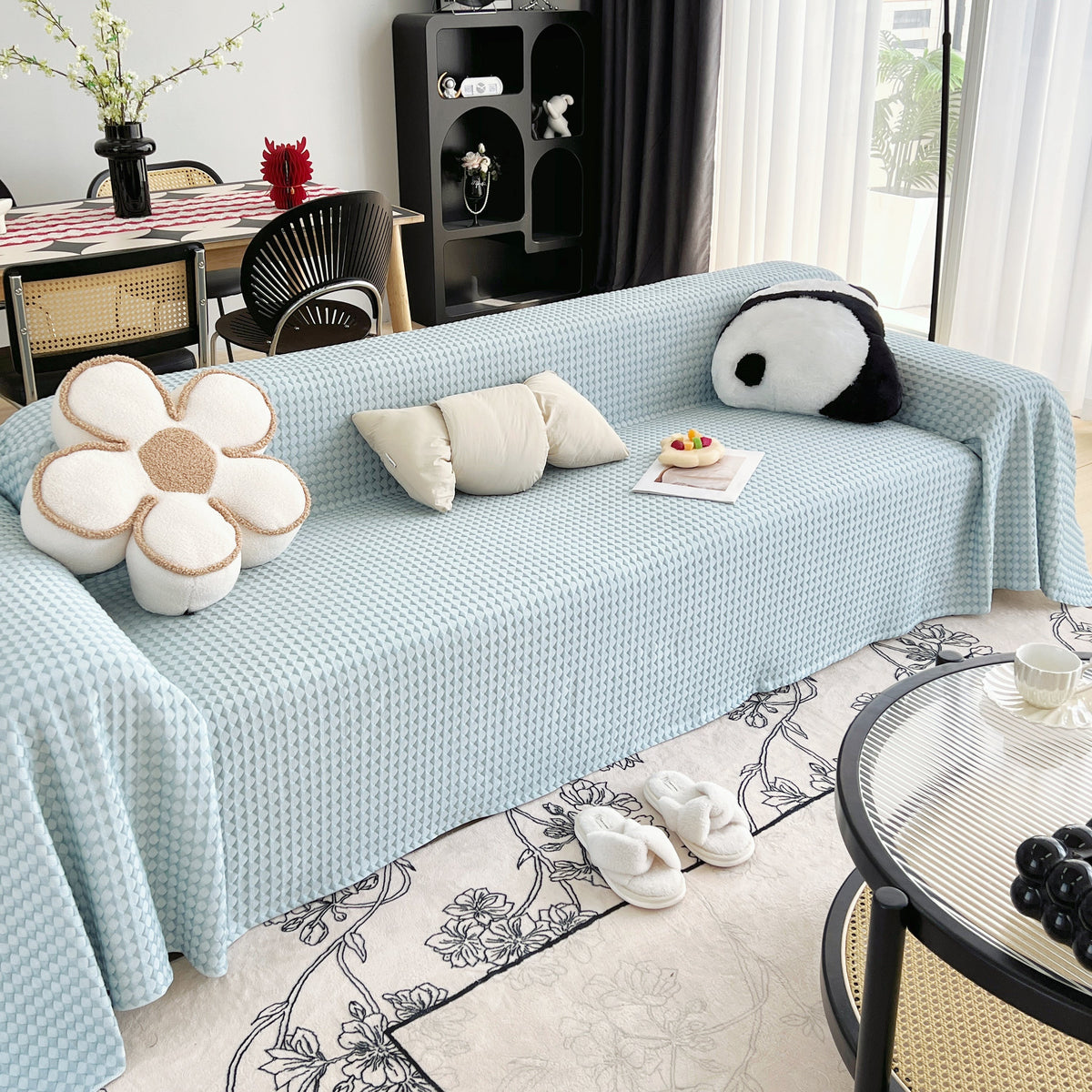 Cooling Textured Sofa Cover with Soft Drape