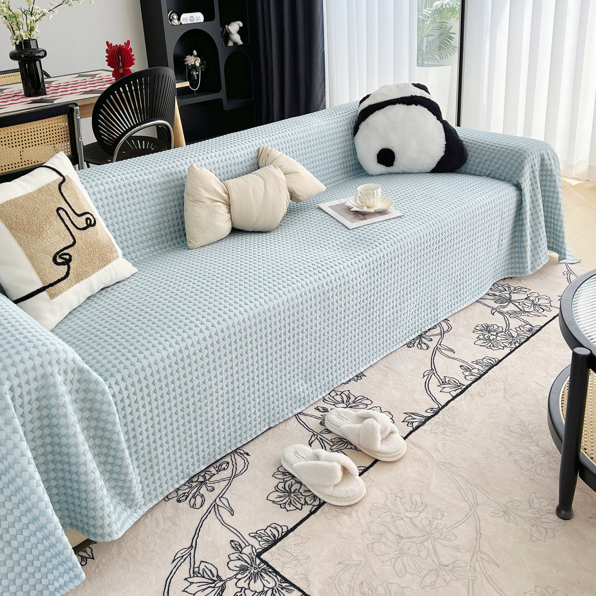 Cooling Textured Sofa Cover with Soft Drape