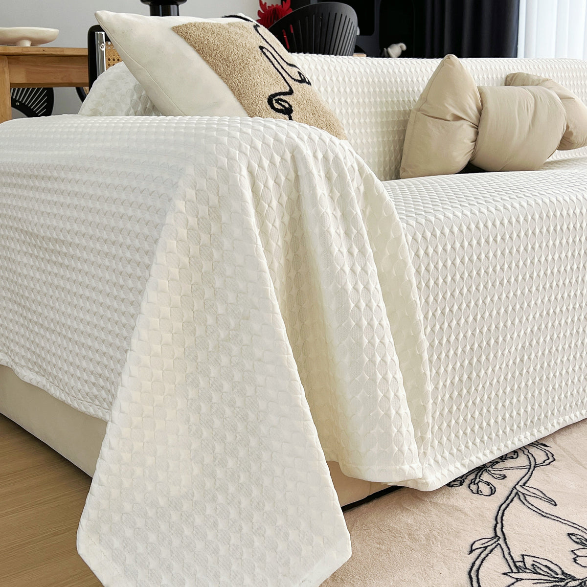 Cooling Textured Sofa Cover with Soft Drape