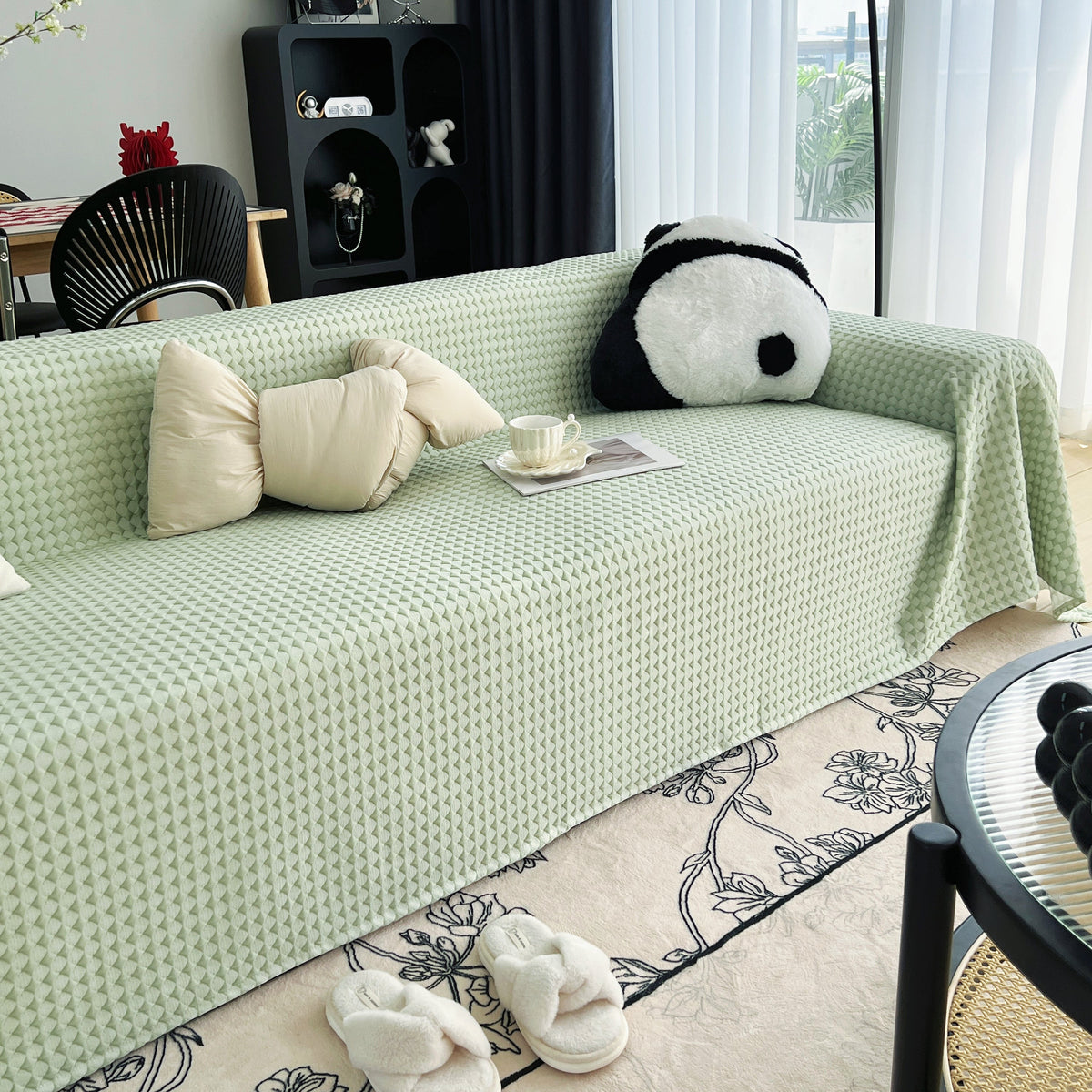 Cooling Textured Sofa Cover with Soft Drape