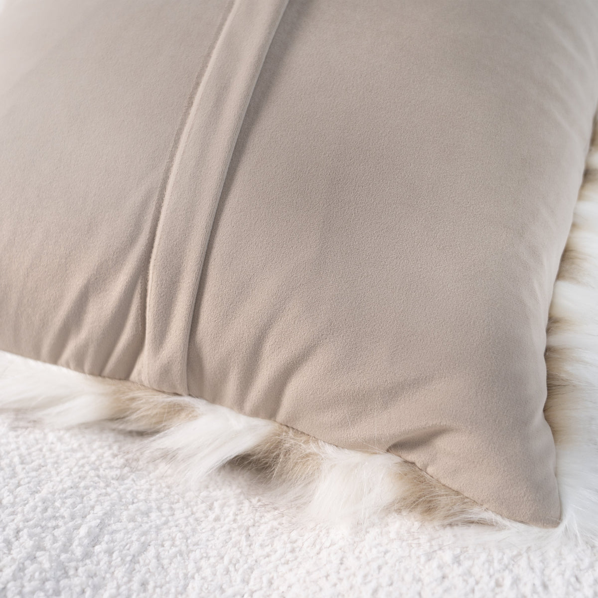 Faux Fur Pillow Cover Set with Cozy Textures