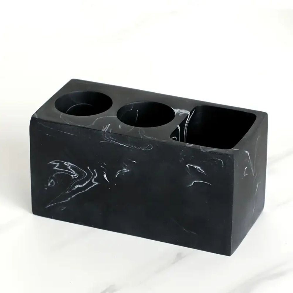 Marbled Resin Toothbrush Holder with Slots