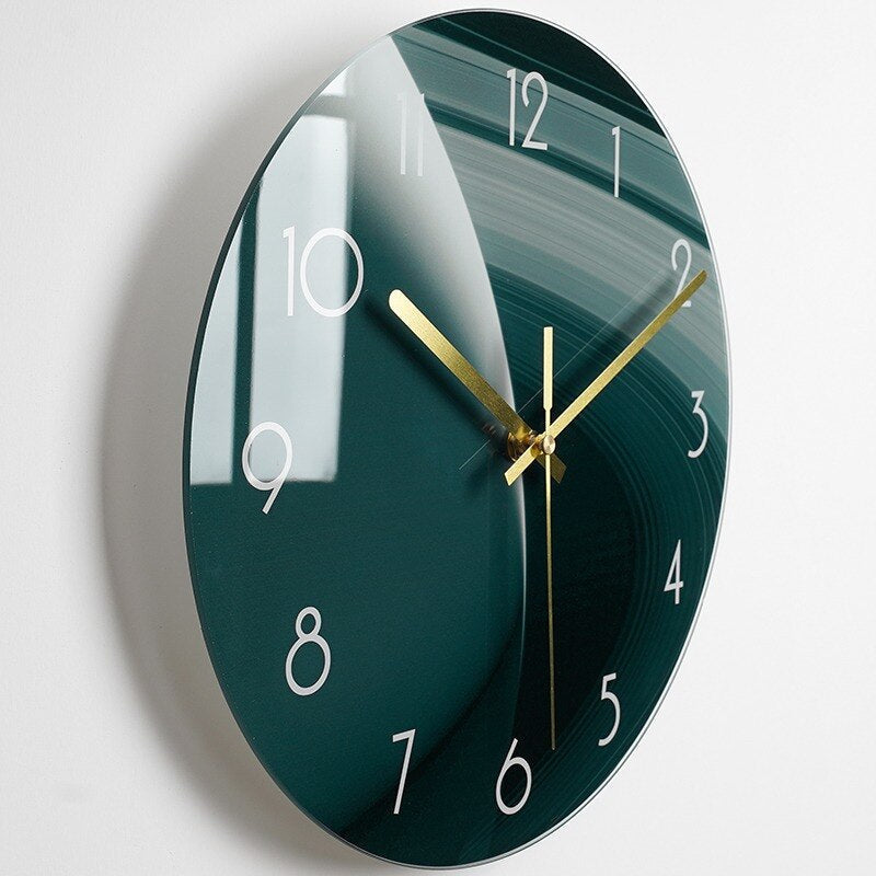Modern Glass Wall Clock with Abstract Design